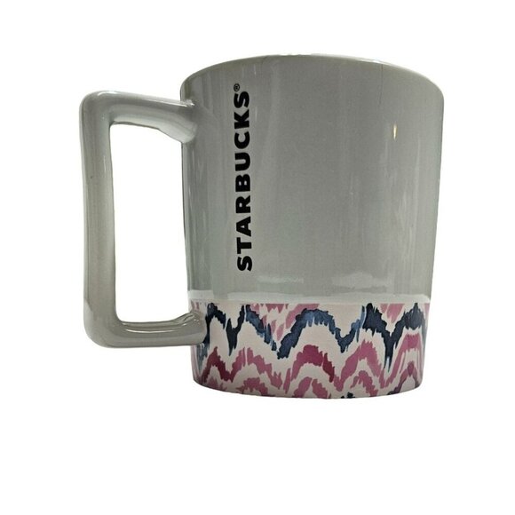 Starbucks 12 Fl Oz Ceramic Mug With Pink mint & Blue Pattern - Picture 2 of 9
